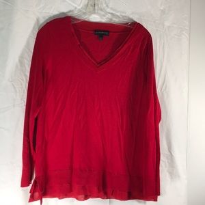 Lane Bryant red V-neck sweater